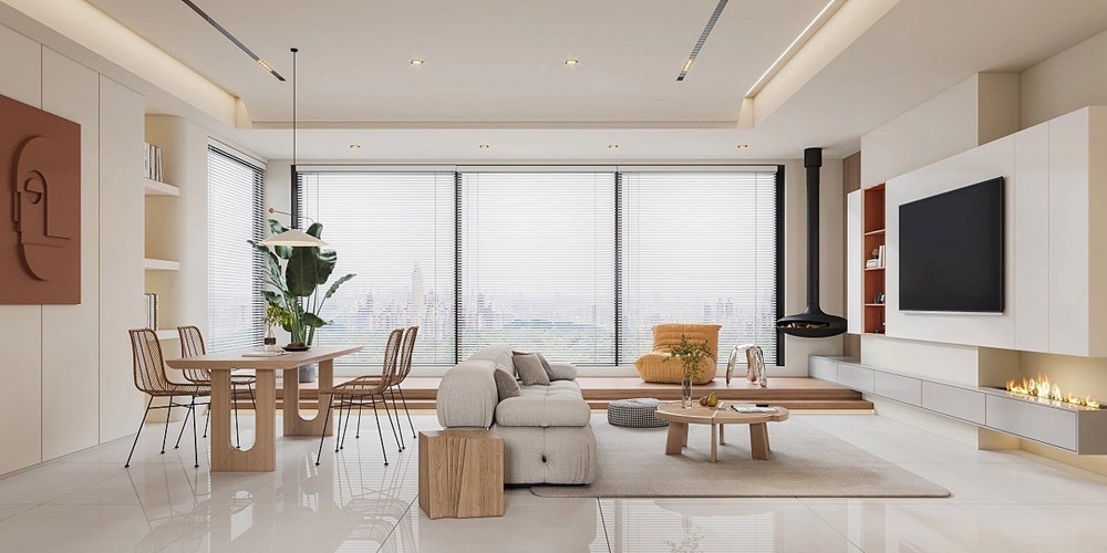 現代簡約原木風格裝修效果圖