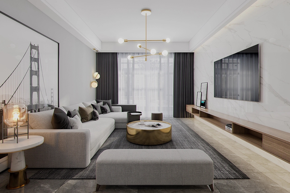 奶油系風(fēng)格客廳裝修效果