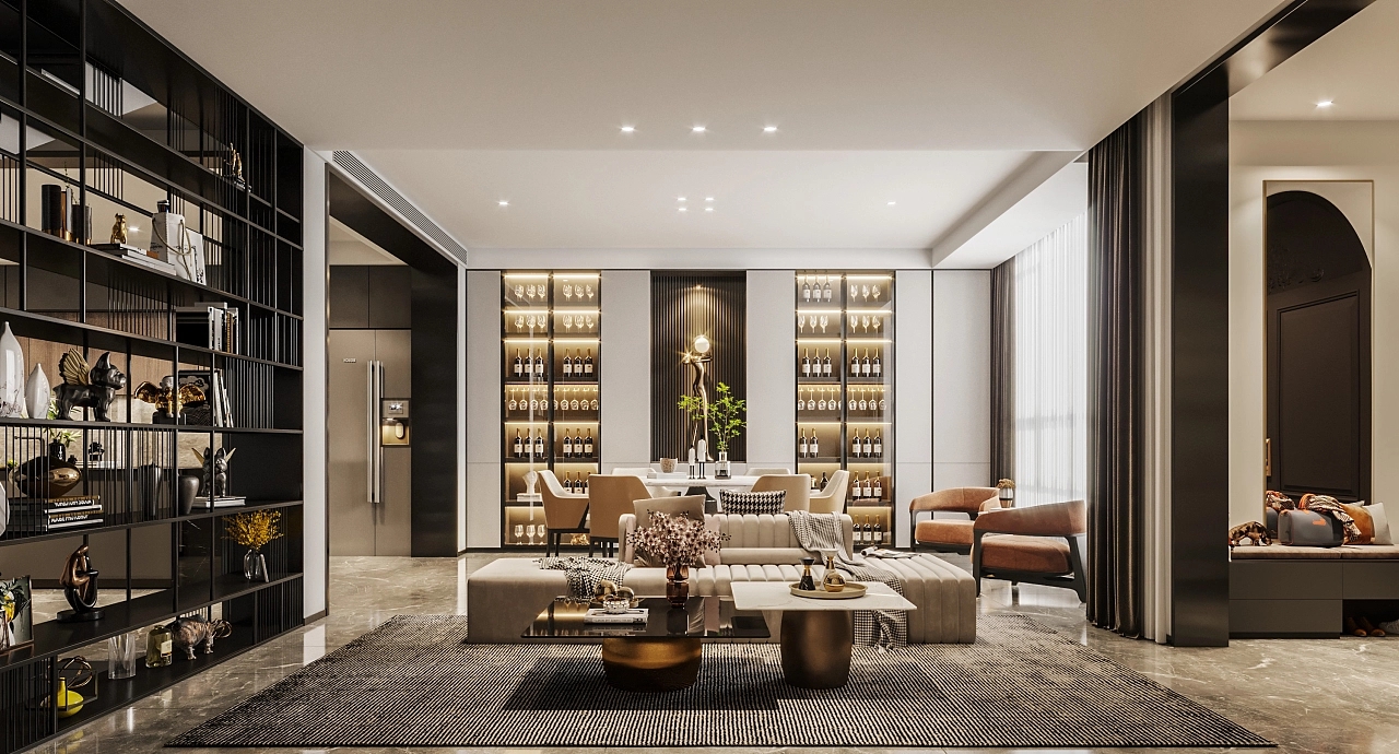 奶油系風(fēng)格客廳裝修效果