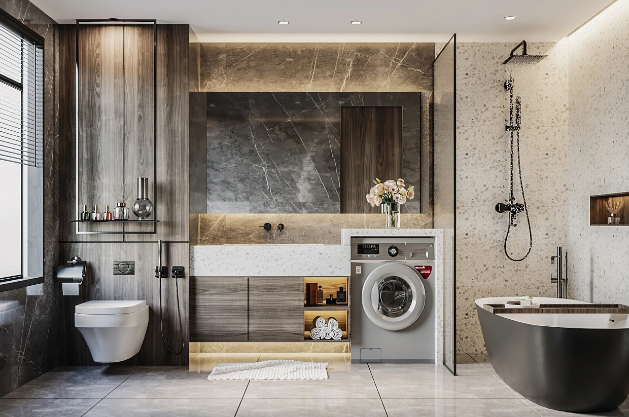 洗手臺干濕分區裝修效果圖